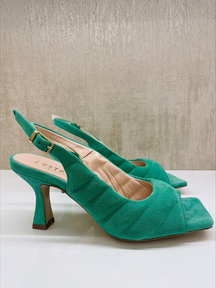 Zelené kožené sandalky Lestrosa