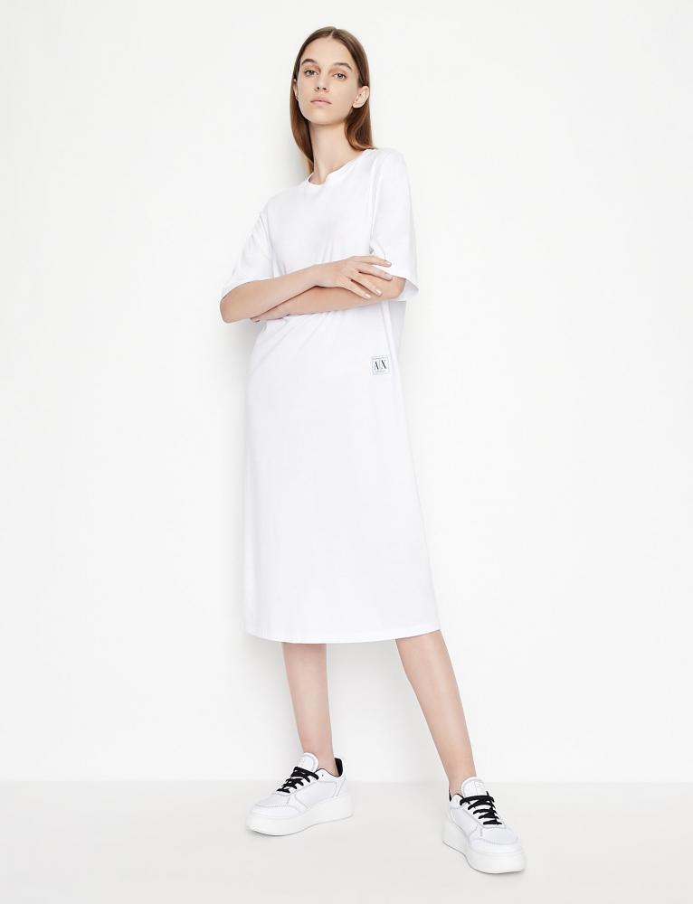 Biele šaty z bio bavlny Armani Exchange