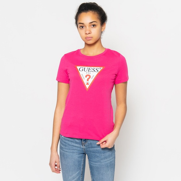 Ružové tričko Guess so znakom