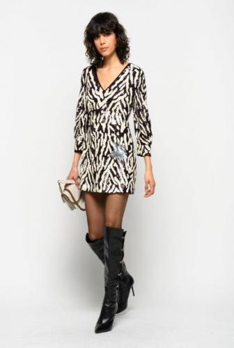 Zebra flitrové Pinko šaty