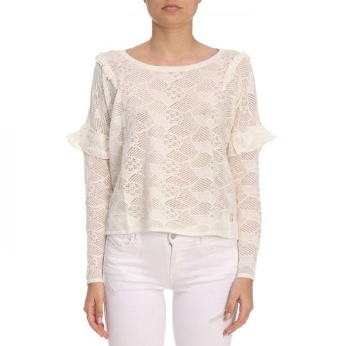 Patrizia Pepe Petrizia Pepe biely svetr�k z priehladn�ho materi�lu