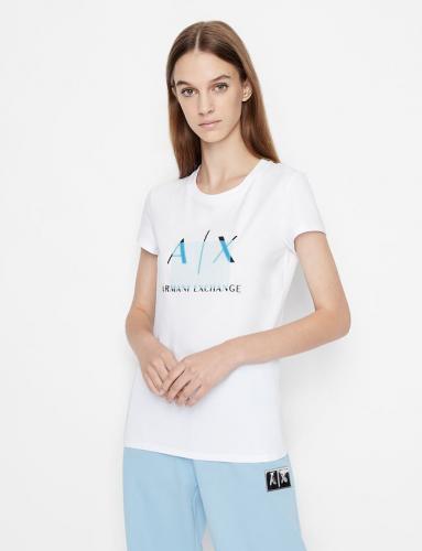 Biele tri�ko s potla�ou Armani Exchange