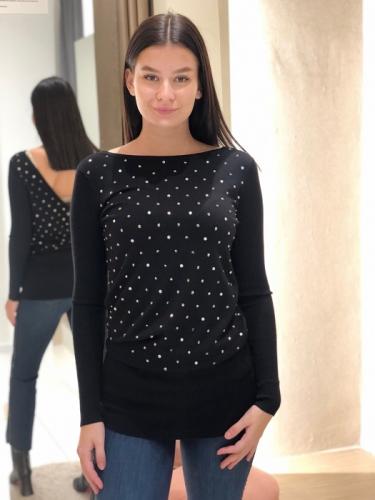 �ierny Liu Jo sveter s okrasn�mi vyb�jancami