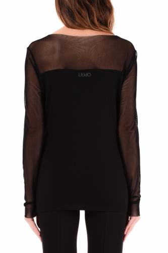 �ierne tri�ko s prieh�adn�mi detailamy LIU JO