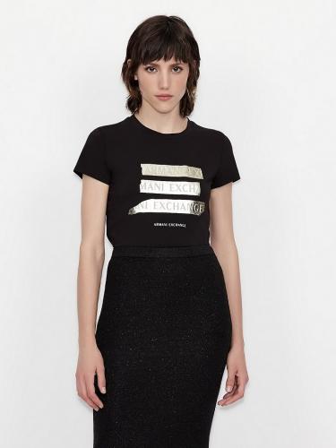 �ierne tri�ko Armani Exchange s potla�ou