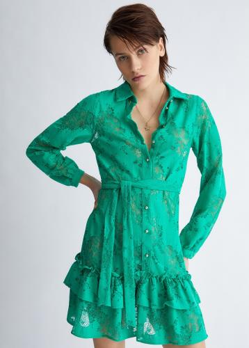 LIU JO Zelené košeľové šaty