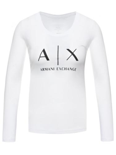 Biele tričko s dlhým rukávom AX