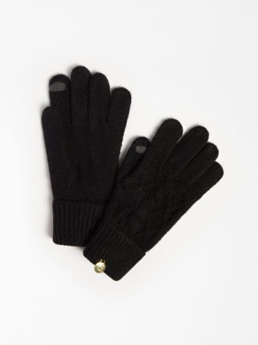 Pletené čierne rukavice Guess