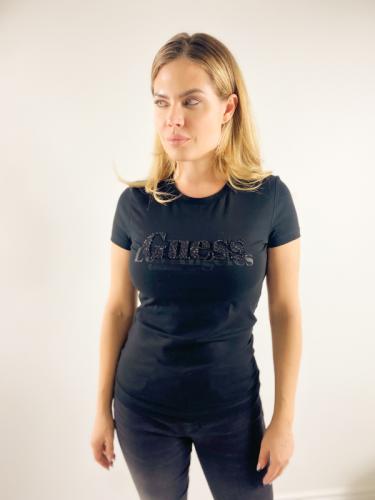 �ierne tri�ko Guess s n�pisom