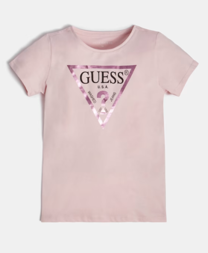 Detské ružové tričko s logom Guess
