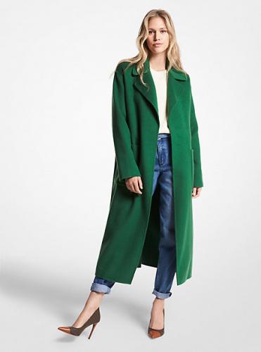 Zelený vlnený kabát Michael Kors