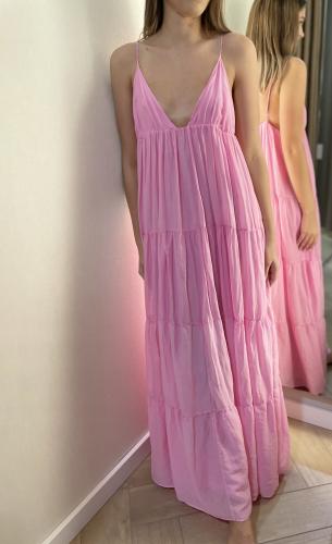 Imperial maxi ružové šaty 