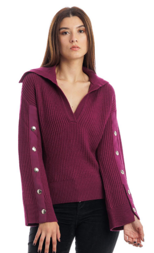 LIU JO Rebrovan� sveter s gomb�kmi