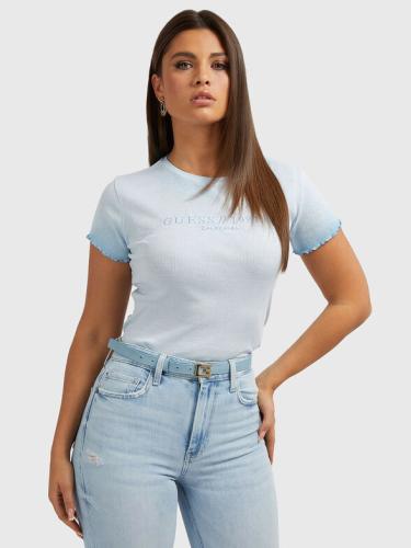 Rebrovan� tri�ko Guess modr�