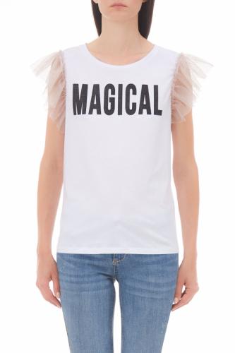 Tri�ko s n�pisom a ozdobn�mi ruk�vmi Liu Jo