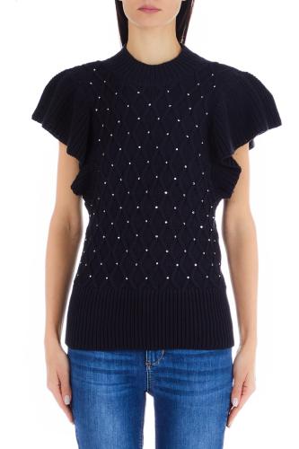 LIU JO �ierny svetr�kov� top