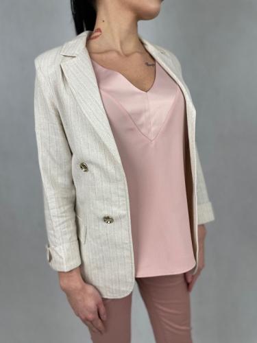 Rinascimento d�mske �anov� sako b�ovej farby so vypch�vkami