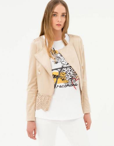 Fracomina b�ov� bunda so vzorom