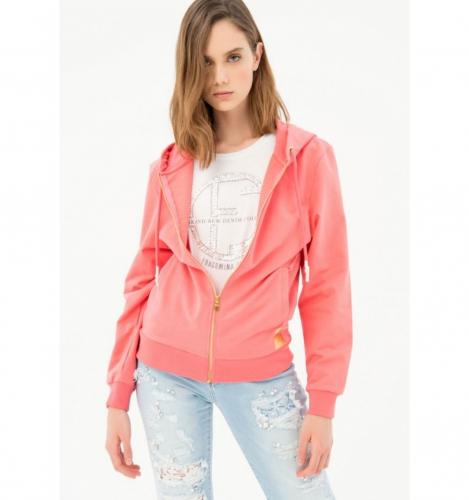 Koralov� mikina na zips Fracomina