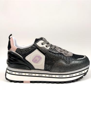 Liu Jo d�mske �ierne tenisky s metalickou okr�hlou �pi�kou.