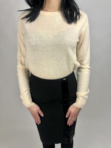 Fracomina d�msky vlnen� svetr�k maslovej farby s dlh�m ruk�vom