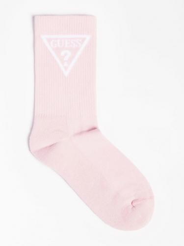 Ružové ponožky s trojuholníkovým logom Guess
