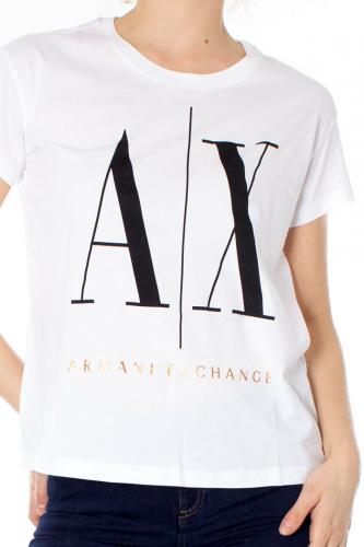 Biele tričko Armani Exchange s nápisom
