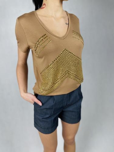 Guess Marciano hned triko s vybjancami v zlatom preveden