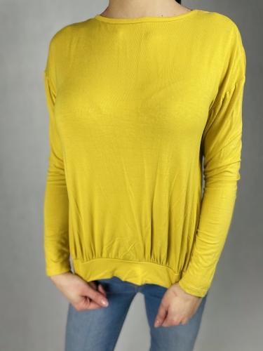 Fracomina d�mske tri�ko �ltej farby s padav�mi ramenami