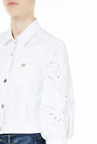 Liu Jo d�mska biela riflov� bunda s madeira vzorom