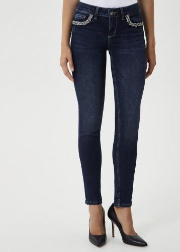 LIU JO MODR� RIFLE S APLIK�CIAMI KAMIENKOV