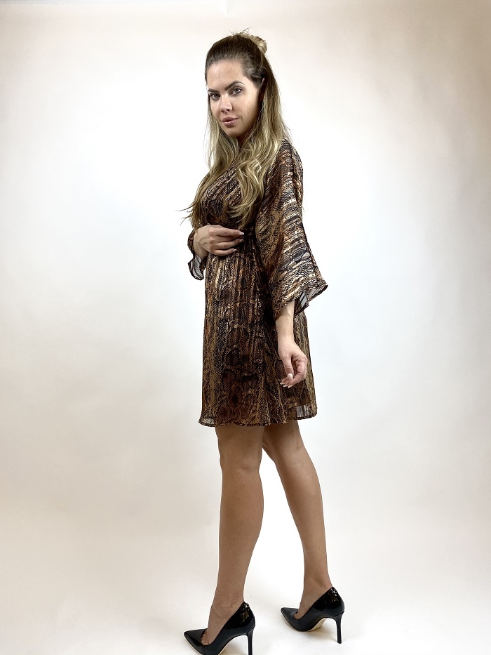 Hnedé šaty s animal vzorom Liu Jo